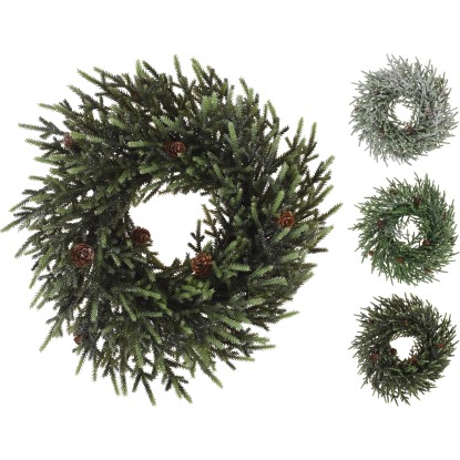 Dekorativní jedlový věnec, více barev, pr. 43 cm