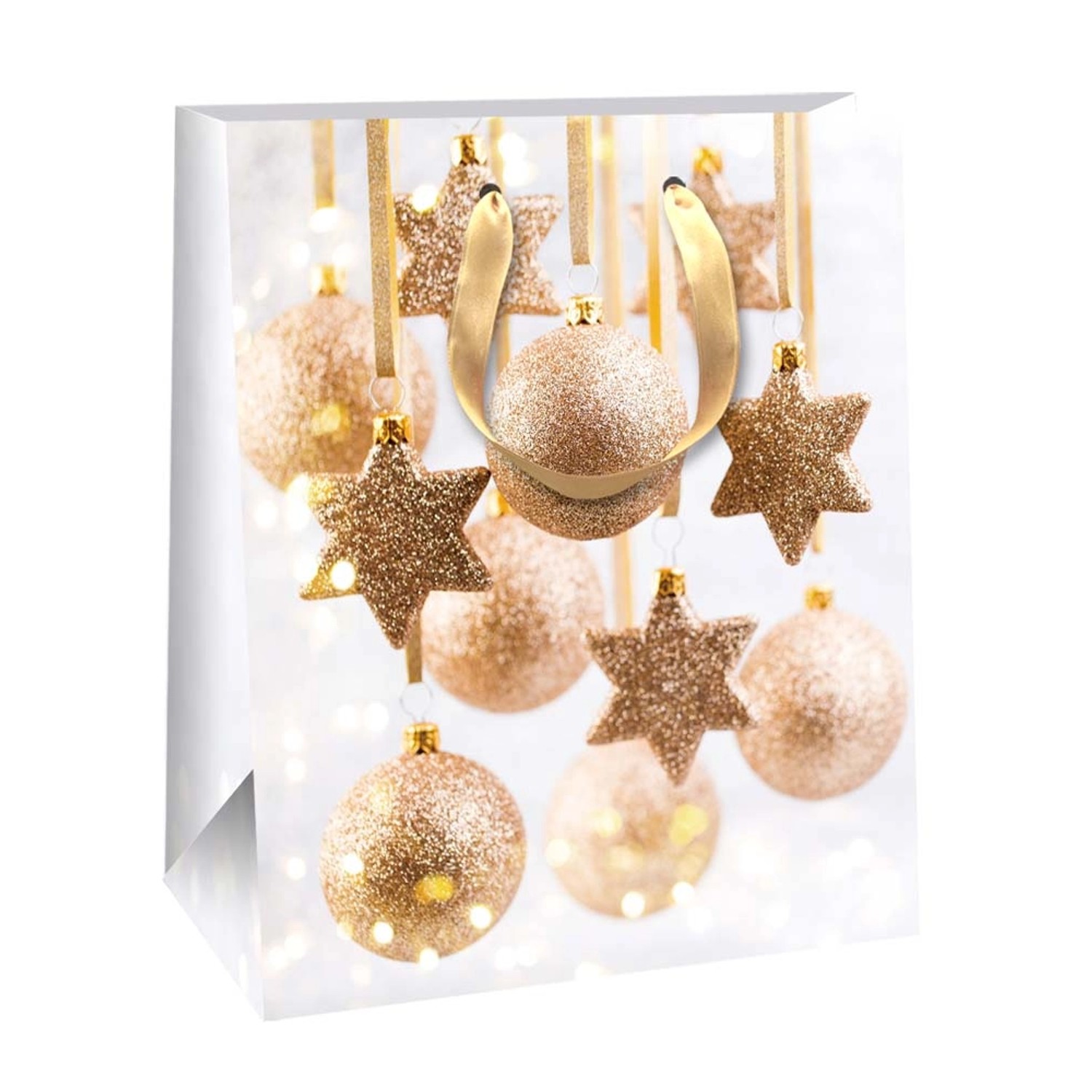 Ditipo Vánoční taška na dárky QAB Glitter, různé motivy, 327 x 264 x 136 mm