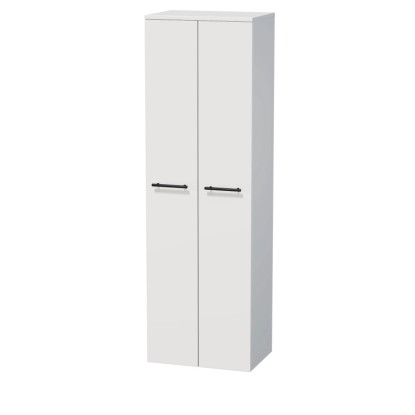 INTEDOOR Vysoká skříň BEE, úchyt černý, 2 dveře, š. 50 cm, bílá lesk