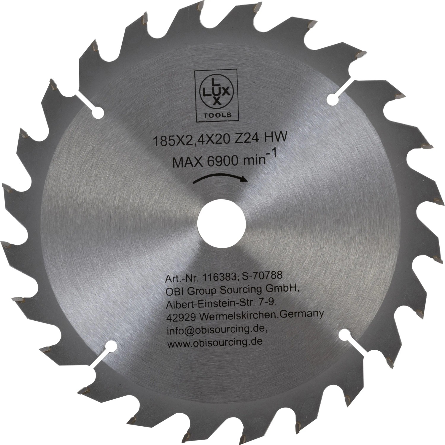 Levně LUX-TOOLS Pilový kotouč z tvrdokovu do dřeva, 24 zubů, pr. 185 x 20 mm