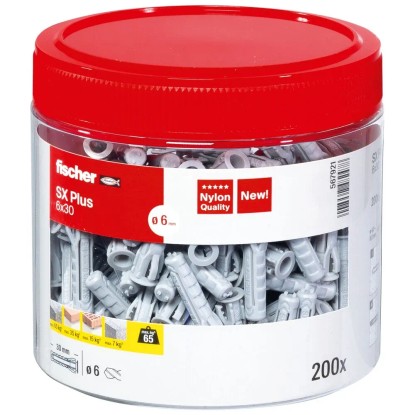 Fischer Rozpěrná hmoždinka SX Plus, 6 x 30 mm, 200 ks (dóza)