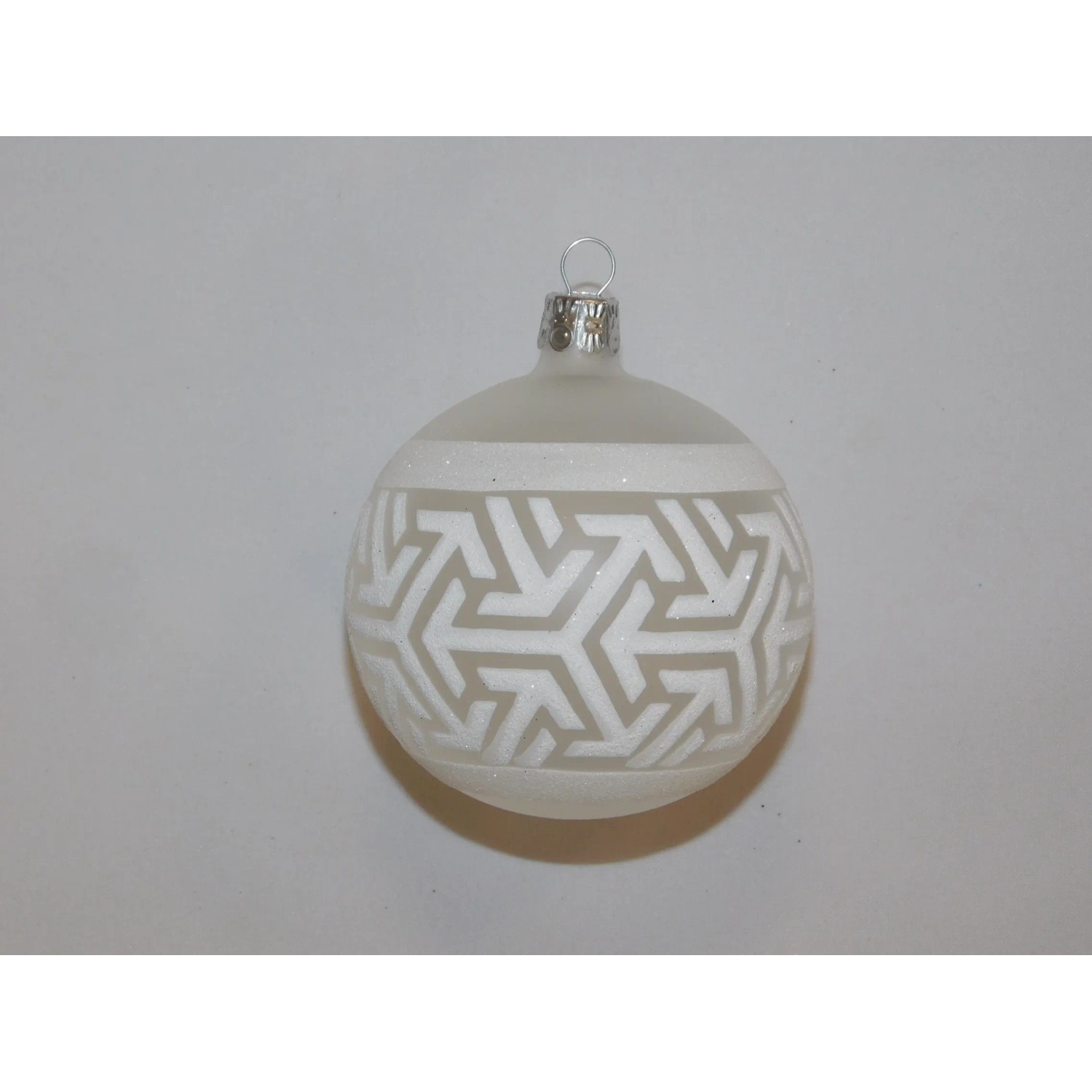 ONREX Vánoční ozdoba skleněná koule bílá ornament pr. 8 cm nakoupit u OBI