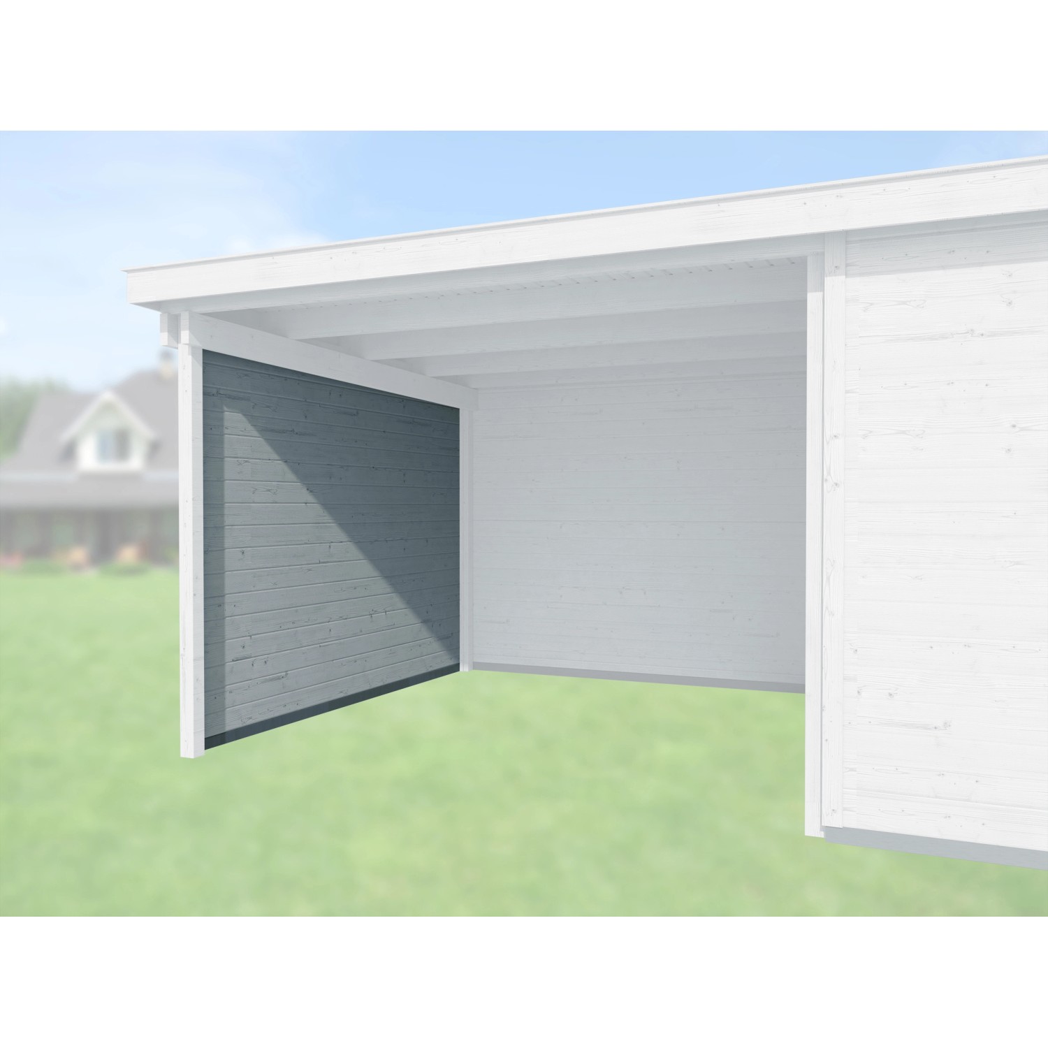 Weka Boční stěna pro designový domek 126 a 172, šedá, 21 mm, 295 cm