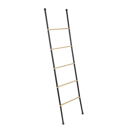 Wenko Žebřík na ručníky Bambusa, bambus/černá, 42 x 158 cm