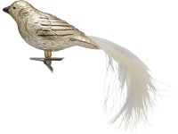 Sada vánočních ozdob ptáčci na klipu plastový zlatý 65 x 94 mm, 2 ks Sada vánočních ozdob ptáčci na klipu plastový zlatý 65 x 94 mm, 2 ks