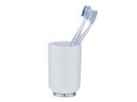 Wenko Kelímek na zubní kartáčky Posa plastový 7 cm x 11 cm x 7 cm bílý/chromový