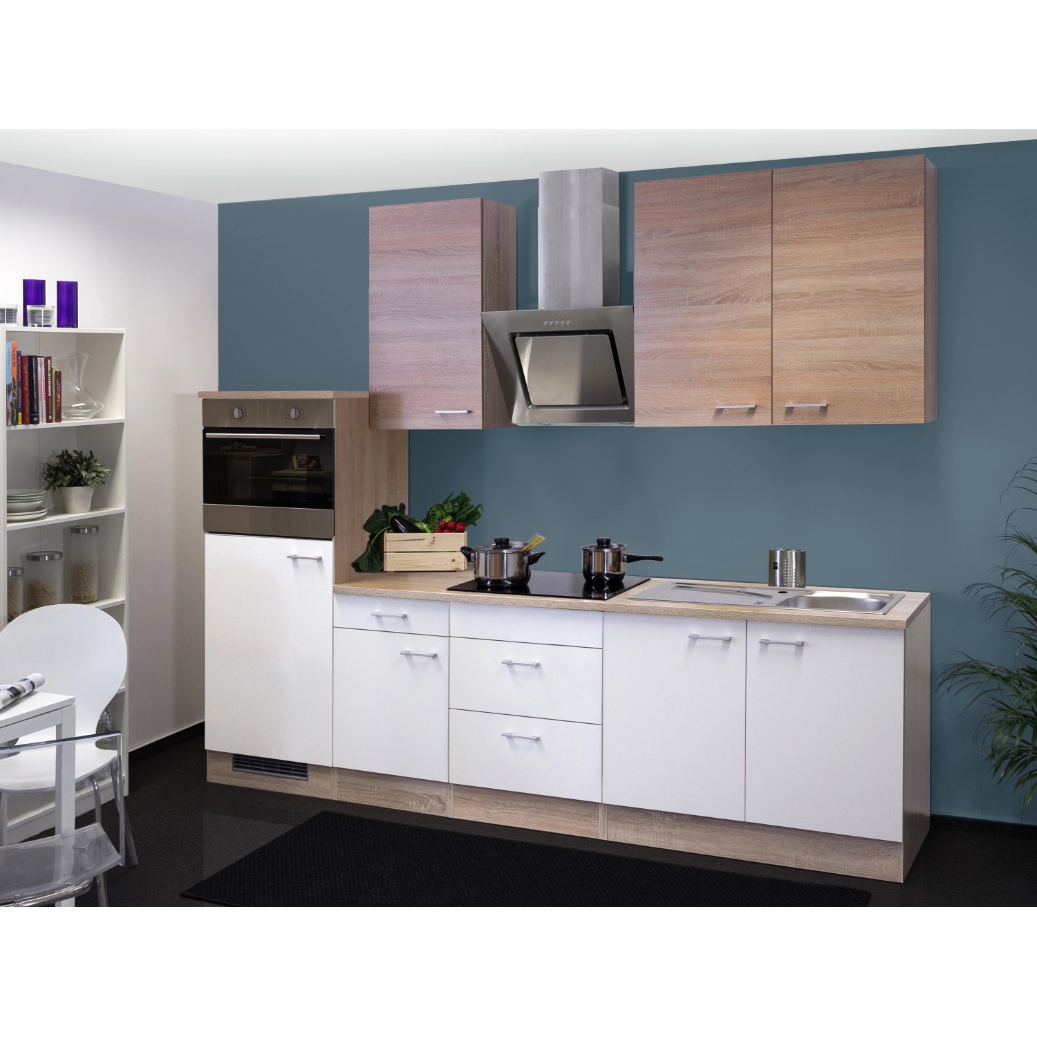 Flex-Well Kuchyně Florida 270 cm/typ 10 - lednice/trouba/varná deska/digestoř