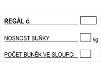 Tabulka Označení regálu 92 mm x 45 mm