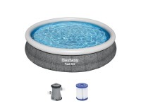 Bestway Bazén Fast Set vč. čerpadla a kartuše, vzhled ratanu, pr. 366x76 cm