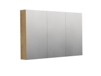 INTEDOOR Zrcadlová skříň BEE, 3 dveře, el. zásuvka, IP44, š. 120cm, dub Hickory