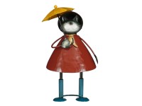 Mica Decorations Zahradní dekorace z kovu kočka s deštníkem, 28 cm