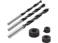 wolfcraft Spirálový vrták do dřeva s omezovačem hloubky vrtání, pr. 6, 8 a 10 mm