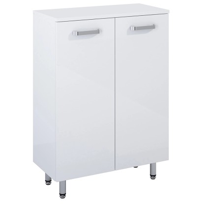 Maximus Spodní koupelnová skříňka Eve, 2 dvířka, lesklá bílá, 60 cm