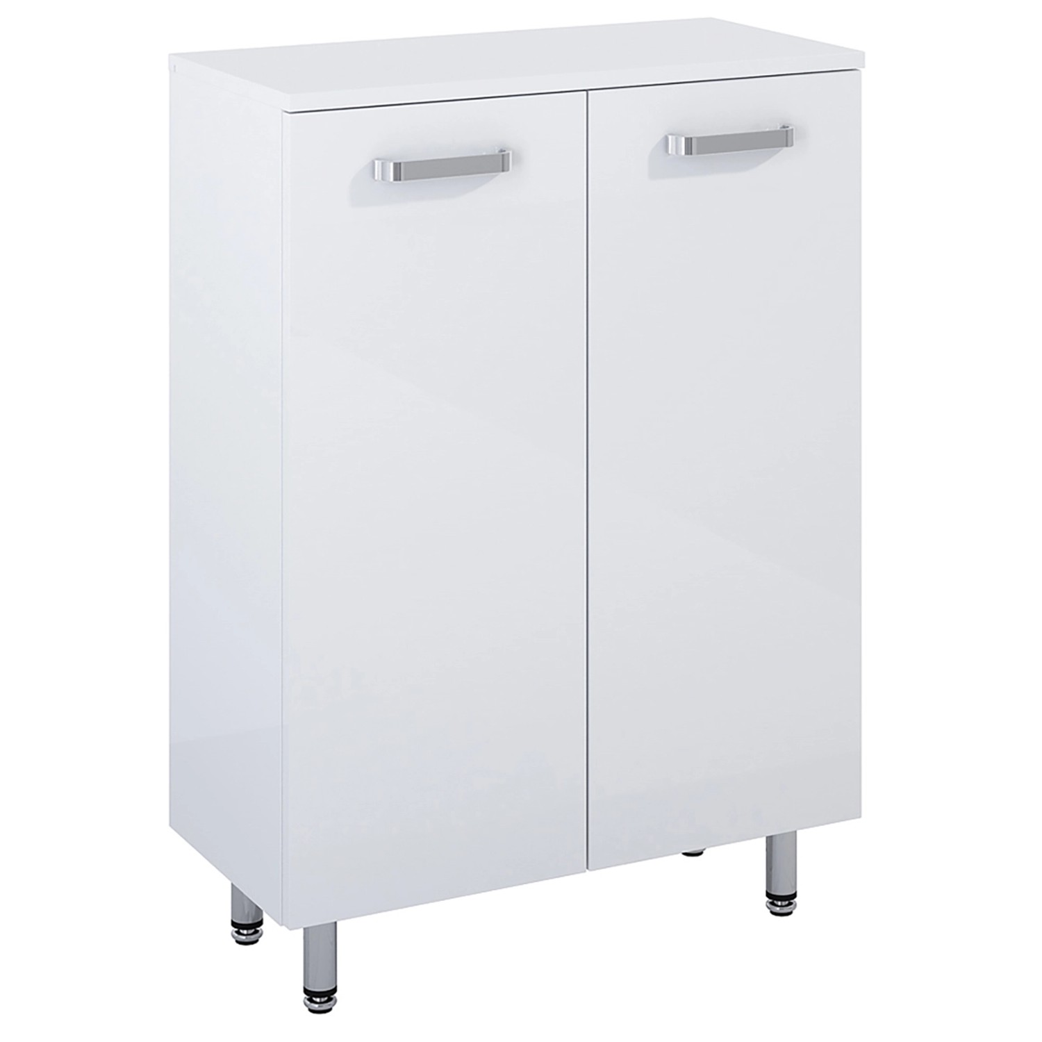 Maximus Spodní koupelnová skříňka Eve, 2 dvířka, lesklá bílá, 60 cm