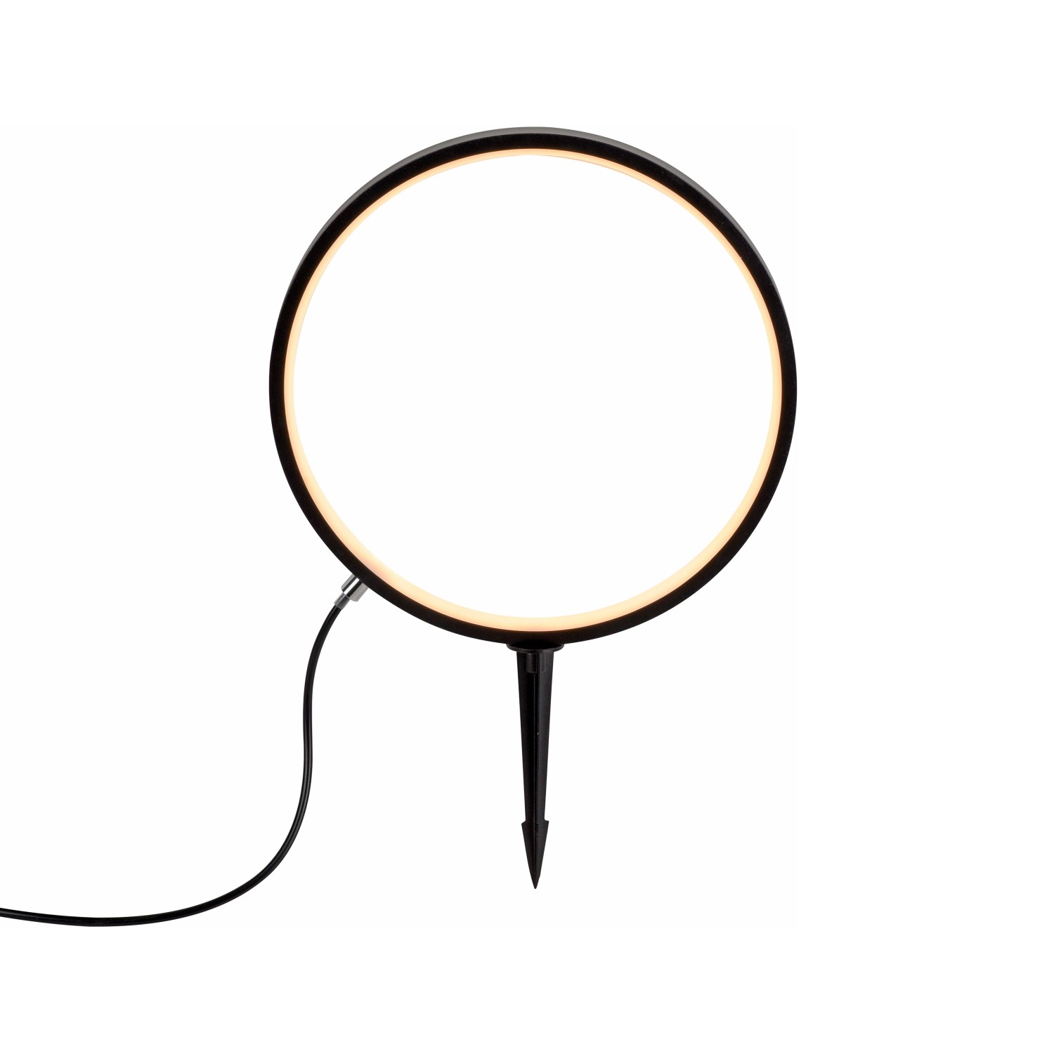 Just Light. Venkovní LED svítidlo se zápichem Zirkulu IP65 černá 48 x 32 cm