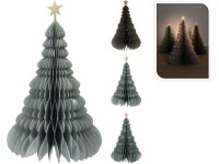 Koopman Papírový dekorativní strom, odstíny modré a zelené, různé druhy, 40 cm