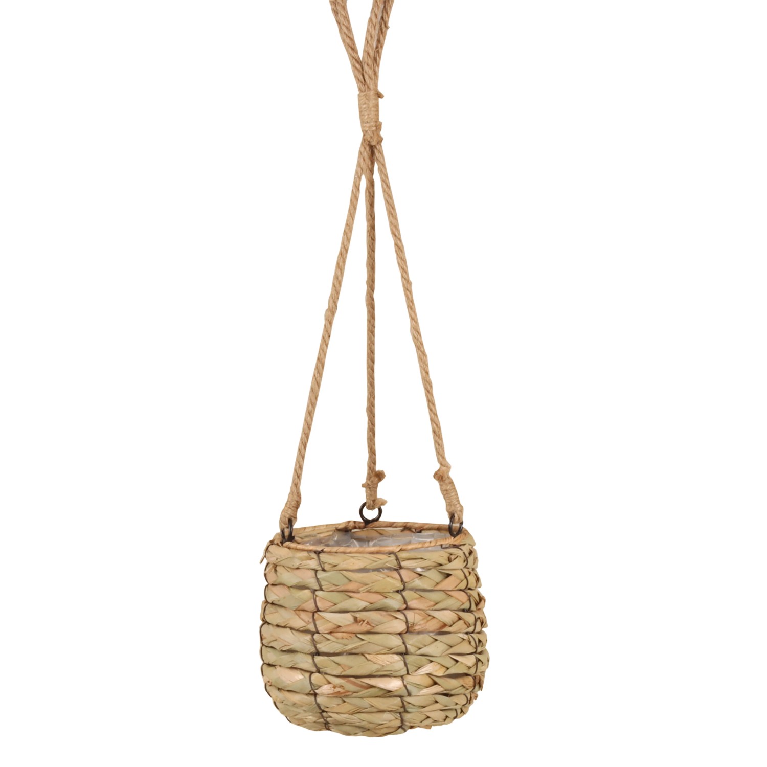 A.H.G. Závěsný květináč z mořské trávy s konopným lanem, pr. 24 x 23 cm