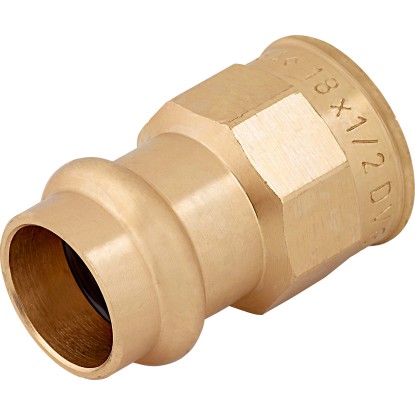 Lisovací přechodový nátrubek červený bronz, pr. 18 mm x 18,6 mm (Rp 1/2), 1 ks