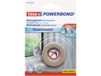 tesa Oboustranná montážní páska Powerbond TRANSPARENT, průhledná, 1,5 m x 19 mm