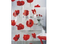 Spirella Sprchový závěs Poppy Cinnabar 180 cm x 200 cm