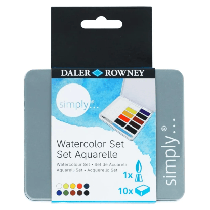 Daler Rowney Cestovní sada akvarelových barev SIMPLY, 10dílná