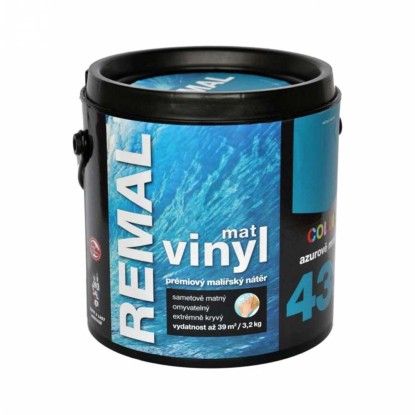 REMAL Vinyl COLOR Mat Prémiový malířský nátěr 430 azurová modrá 3,2 kg