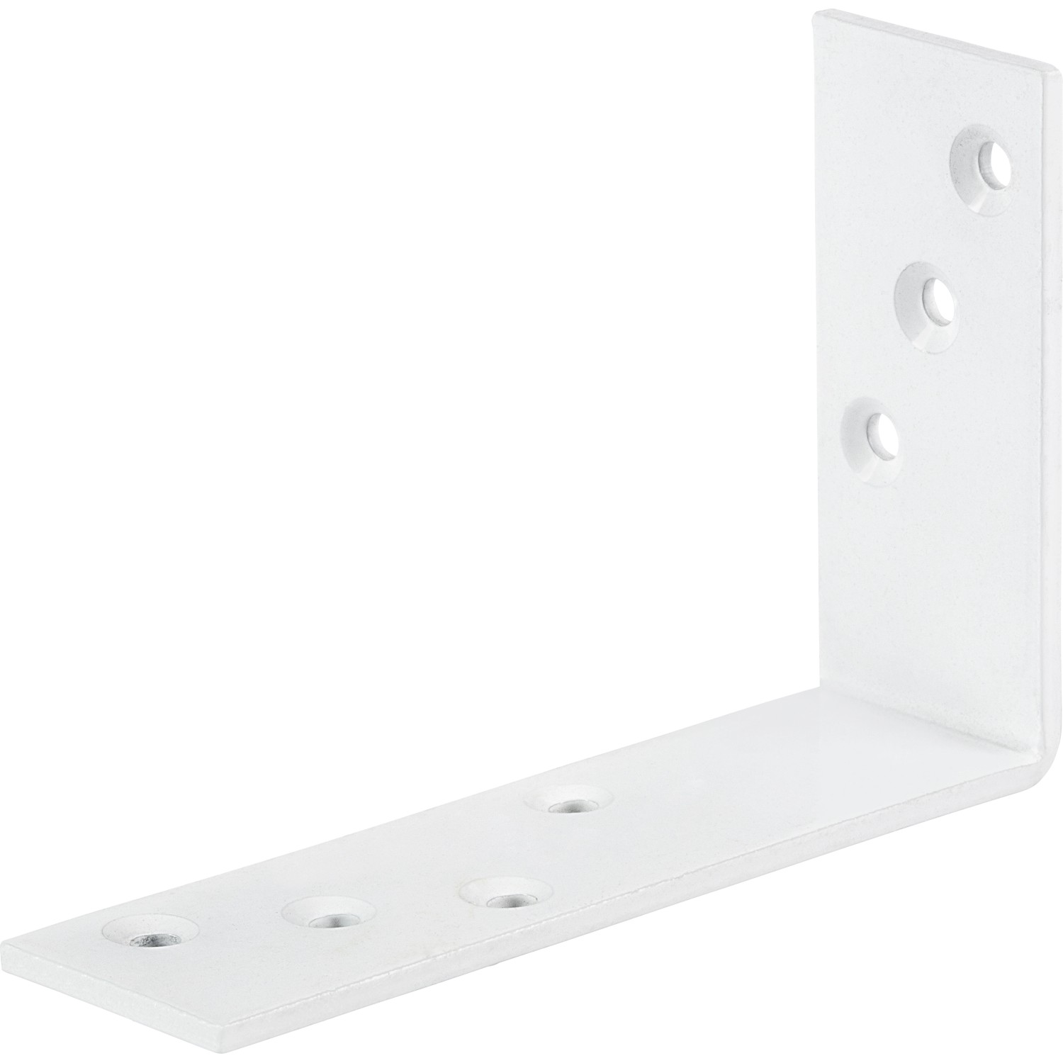 Konstrukční úhelník, bílý, práškový nástřik, 120 mm x 80 mm x 35 mm