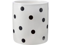 Obal na květináč dolomit, velké puntíky, bíločerný, pr. 14 cm