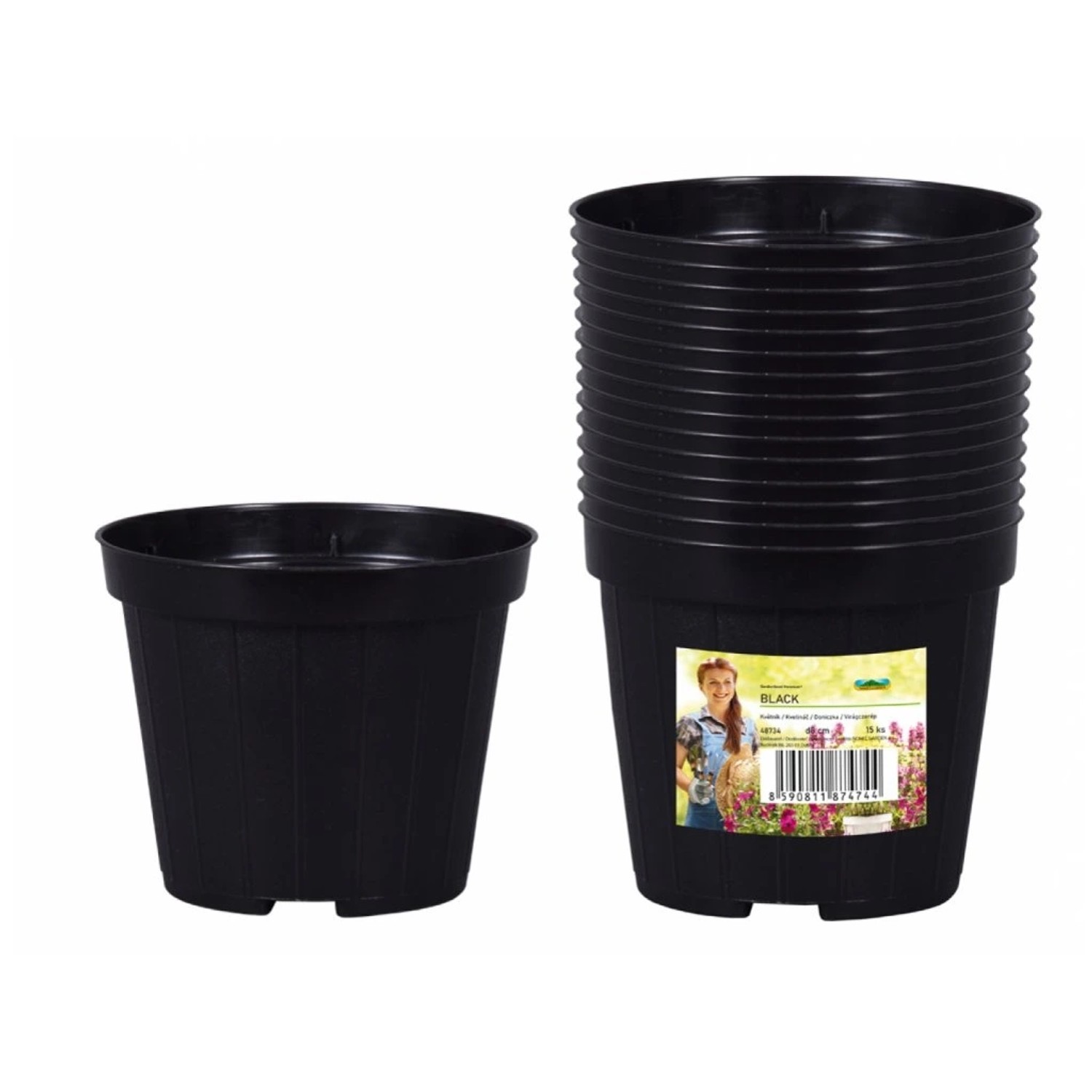 NOHEL GARDEN Květináč výsadbový BLACK, pr. 8 cm, 15 ks