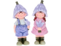 Dekorativní figurka levandulových dětí z terakoty různé druhy 20,5 x 6,5 x 8,5cm