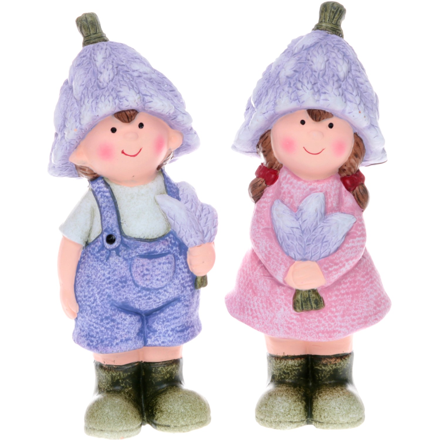 Dekorativní figurka levandulových dětí z terakoty různé druhy 20,5 x 6,5 x 8,5cm