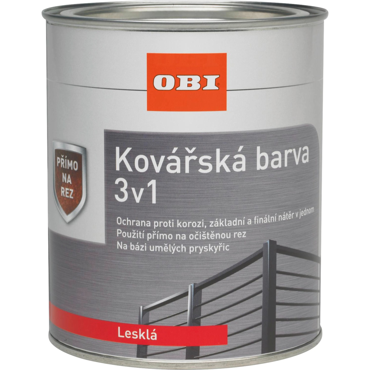 OBI Kovářská barva 3v1 lesklá antracitová 375 ml