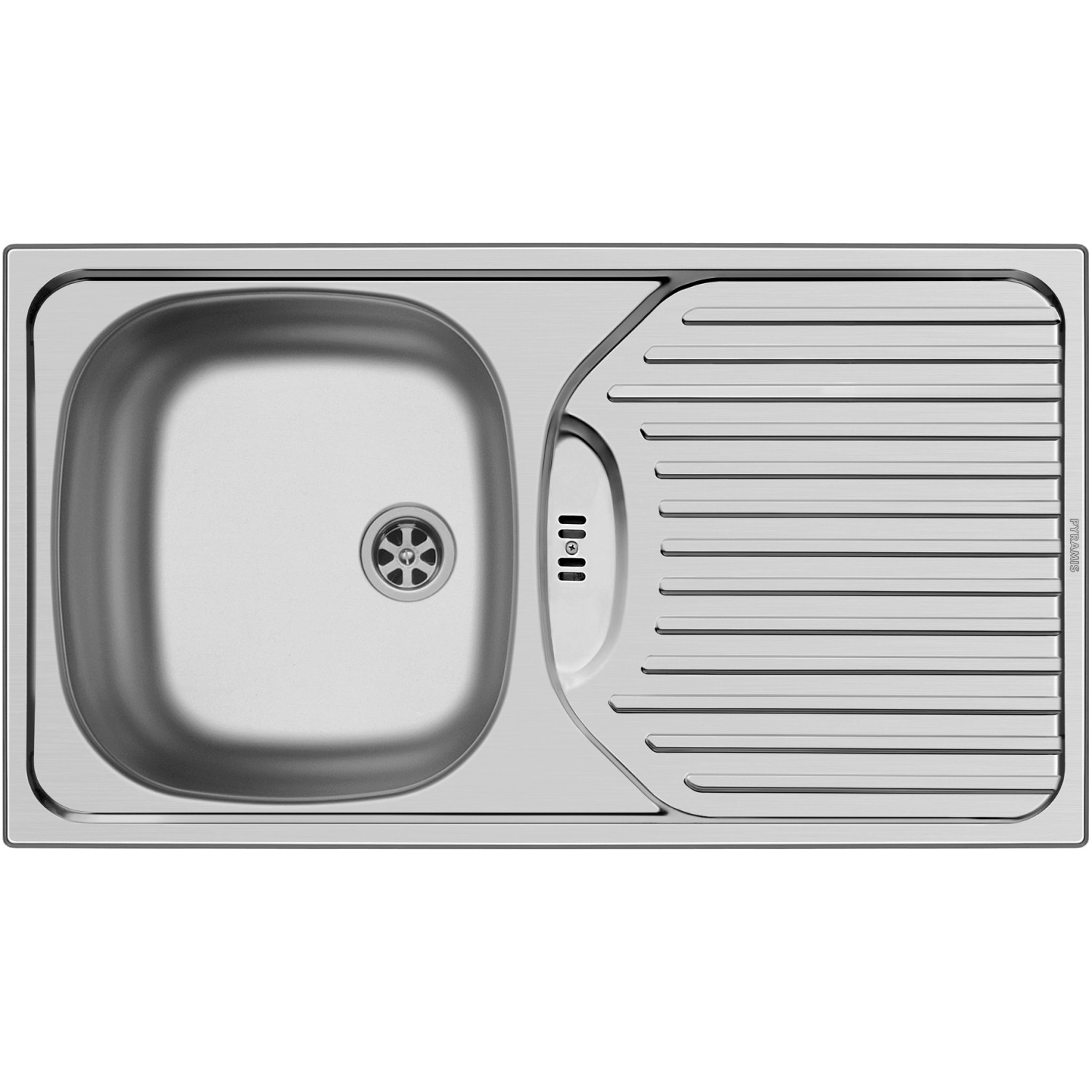 PYRAMIS Nerezový dřez ET78 SEMIFLAT 1B 1D hladký - Satin 78 x 43,5 cm