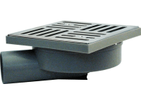 Marley Podlahová vpusť DN 40, vodorovný odtok s nerezovou mřížkou