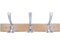 Siro Lišta s háčky 1161 buk lak., d. 500 mm, 3 háčky barva matný chrom