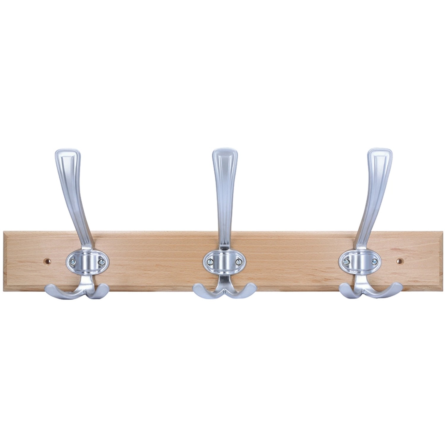 Siro Lišta s háčky 1161 buk lak., d. 500 mm, 3 háčky barva matný chrom