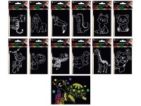 Škrabací obrázky, motiv ZOO, 10,5 x 15,5 cm Škrabací obrázky, motiv ZOO, 10,5 x 15,5 cm