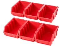 LUX-TOOLS Dílenský skladovací box Basic červený vel. 1, 6 ks