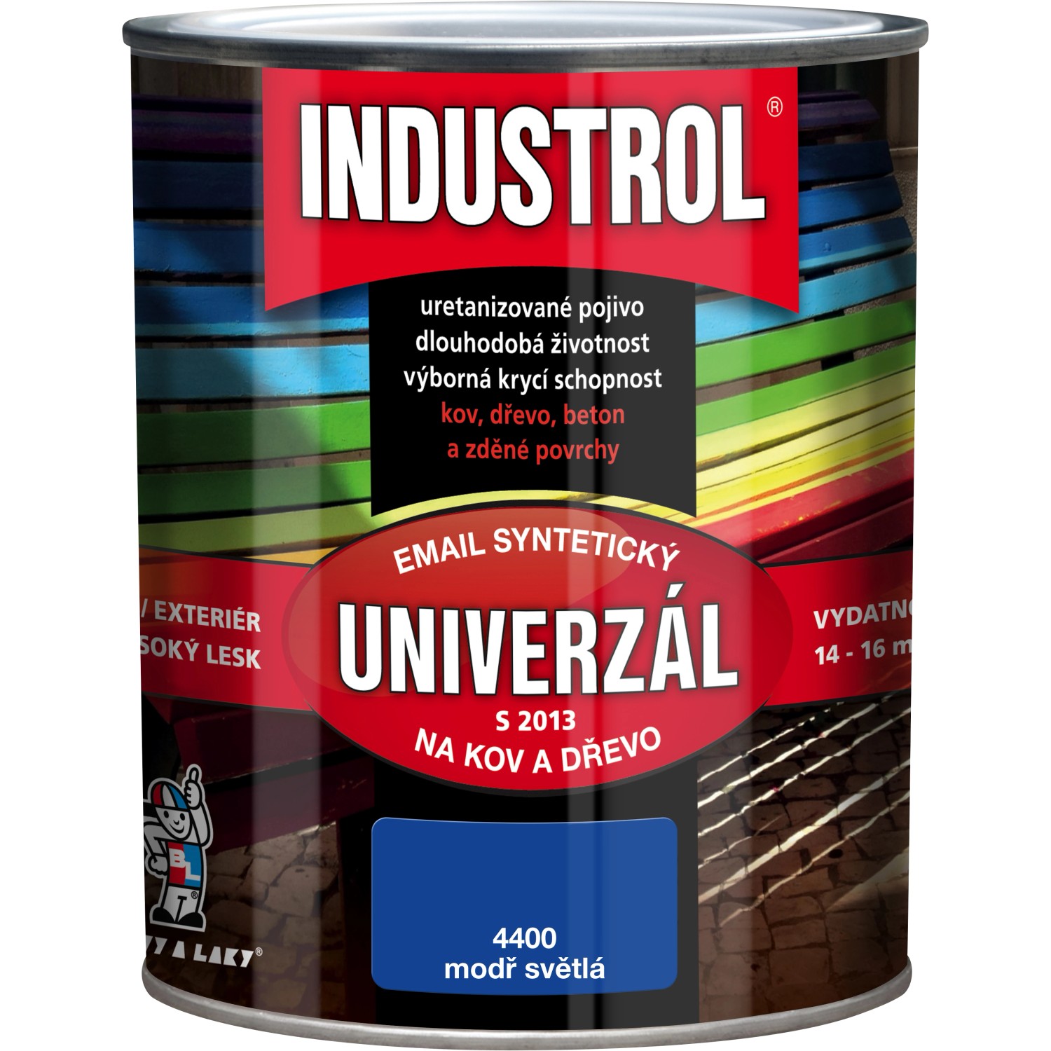 INDUSTROL Email na kov a dřevo S2013 UNIVERZÁL 4400 modř světlá 750 ml