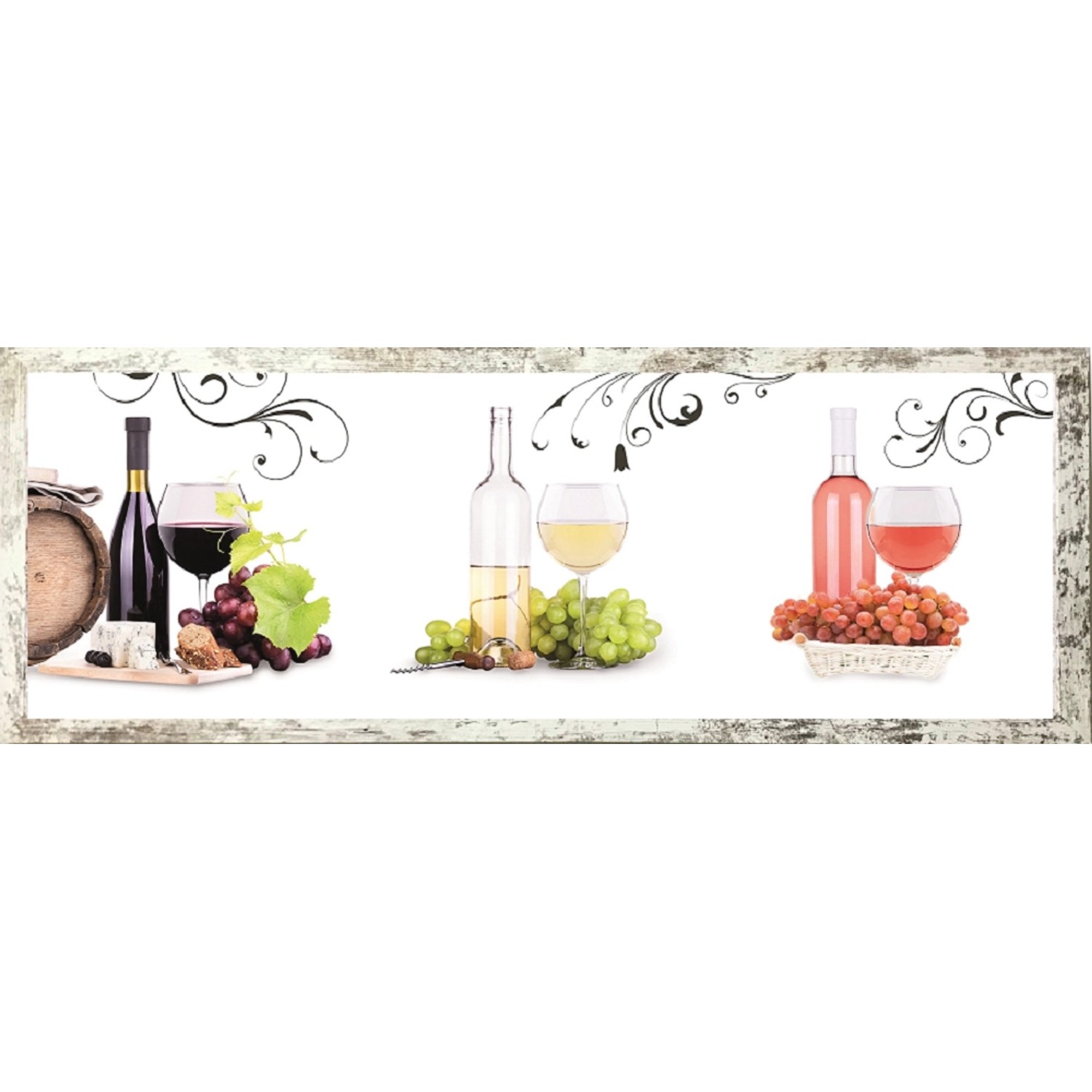 Bondecor Obraz, MDF rám, ZAOBR Víno 30 x 90 cm