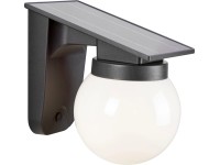 Solární nástěnné LED svítidlo, IP44, černá, 19 x 18 x 13 cm