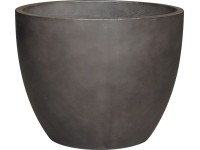Květináč z lehkého cementu kónický, matná tmavě šedá, pr. 25 x 19 cm