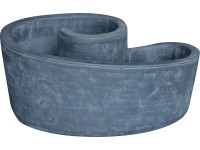 Terakotový květináč ve tvaru spirály šedý 38 x 23 x 18 cm