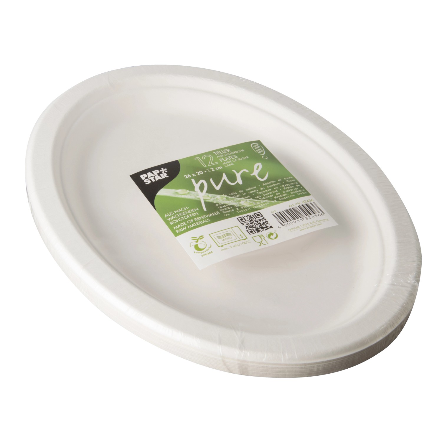 Papstar Tácky z cukrové třtiny 26 x 20 x 2 cm