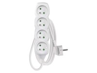 EMOS Prodlužovací kabel bílý, 4 zásuvky, max. 16 A/3680 W, 1,5 m