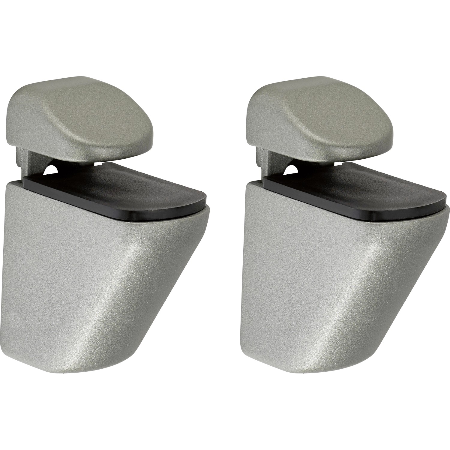 Sada nástěnných držáků polic Mini, 4-18 mm, 10 kg, matná stříbrná, 2 ks