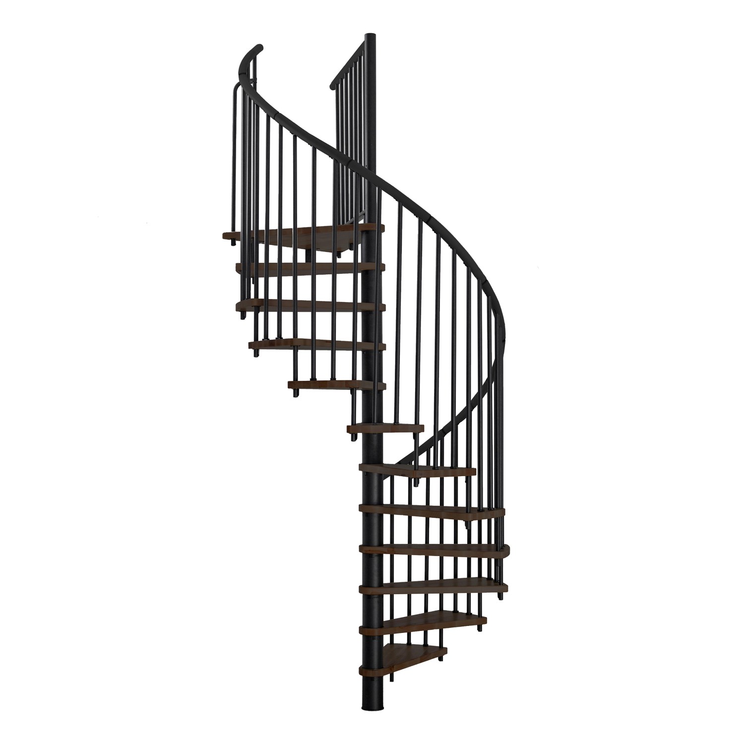 Minka STAIRS Kombinované točité schodiště Spiral Effect ořech/černá pr. 160 cm