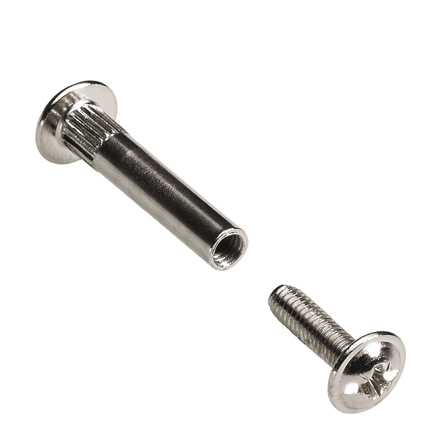 Nábytkové spojovací šrouby M4 2 8mm - 38 mm ponikl., 10 ks