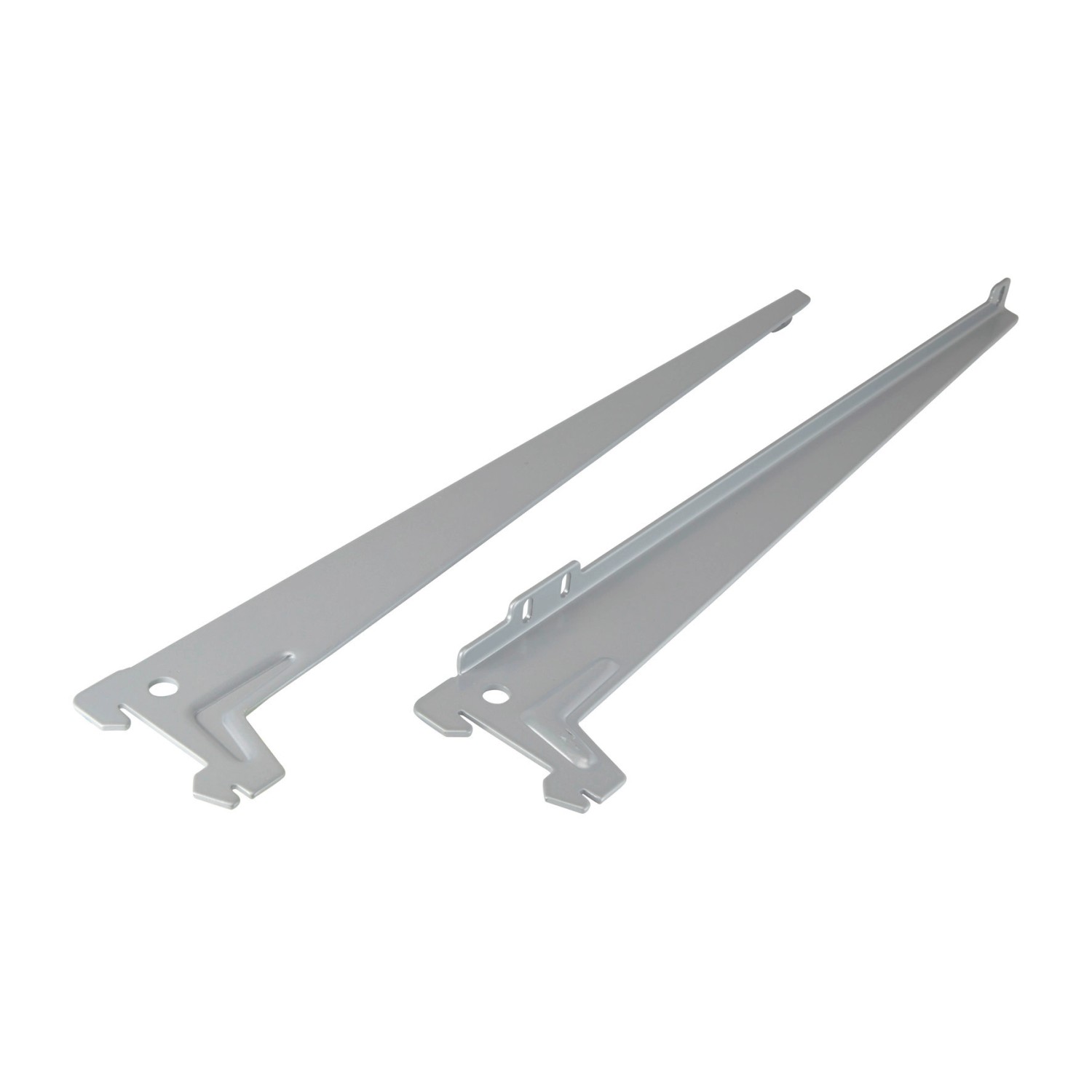 Úhlový nosník s jedním otvorem stříbrný 38 cm, 1 pár