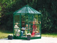 Vitavia Skleník Hera 4500 vč. základny, ESG 3mm + HKP 6mm, zelená, 256 x 230 cm